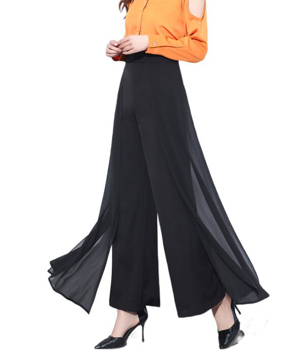 DPO Womens High Waist Flared Elastic Waist Dressy Pants